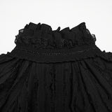Void Requiem Men's Gothic Shirt with Ruffled Collar in Black