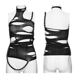 Wraith Shredded Mesh Chain Top