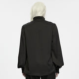 Hex Men's Gothic Lace Satin Shirt in Black