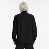 Carmilla Men's Gothic Shirt with Studded Shoulders in Black