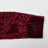 Antipathy Gothic Embossed Velvet Baroque Red Shirt Men's
