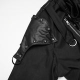 Styx Noir Men's Gothic Jacket with Studded Front Panel in Black