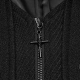 Rood Men's Gothic Ruffled Dandy Jacket in Black