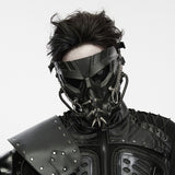 Dark Reverie Gothic Mask with Chain Detail in Black