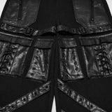 Morrigan Gothic Faux Leather Details Baggy Wide Leg Trousers