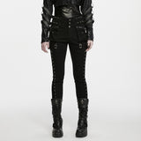 Belladonna Gothic Buckle and Studs Denim Skinny Pants