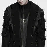 Barghest Men's Punk Chain Zipped Jacket in Black