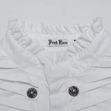 Ulrich Victorian Gothic White Cotton Ruffle Napoleon Shirt Men's