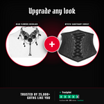 The Countess — all included: Dead Flowers necklace + Mystic Sanctuary corset belt — trusted by 25,000+ goths