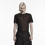 Morrigan Men's Gothic Mesh T-shirt in Black