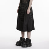 Oleander Men's Gothic Skirt with Decorative  Straps in Black