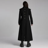 Zodiac Gothic Wool Eyelet Capelet Striped Coat Men's