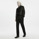 Guignol Men's Dark Embossed Trimmed Trousers in Black