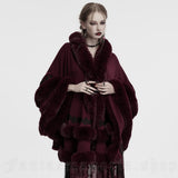 Usha Gothic Faux Fur Cloak