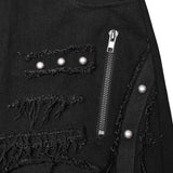 Arcas Gothic Distressed Denim Black Pants Men's