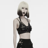 Sleepy Hollow Women's Punk Cross Studded Chest Harness in Black