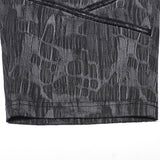 Amor Fati Men's Cyberpunk Cropped Drop-Crotch Trousers in Grey