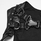 Sabbat Women's Punk Faux Leather Chest Harness in Black