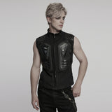 Serpentine Cyberpunk Faux Leather Armor Vest Men's
