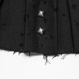 Ossuary Punk Studded Pleated Mini Skirt
