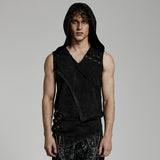 Tincture Men's Punk Hooded Sleeveless Top in Black