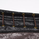 Vigil Men's Gothic Faux Leather Cyberpunk pants in Coffee