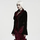 Porphyria Women's Gothic Woven coat in Black & Red