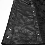 Wieland Men's Punk Hooded Sleeveless Distressed Top in Black