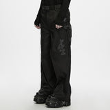 Hearse Men's Gothic Techwear Two-Way Wear Trousers in Black
