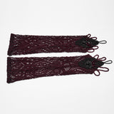 Furiosa Women's Gothic Gloves with Beading in Red