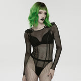 Epitaph Women's Gothic Fishnet Bodysuit in Black