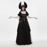 Carmilla Women's Gothic Crown with Feather Wings in Black