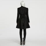 Crow Court Women's Gothic Woollen coat in Black & Red