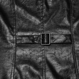 Brackish Punk Faux Leather Hooded Coat Men's