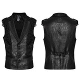 Celestia Gothic Distressed Jacquard Ruffle Shoulder Waistcoat Men's
