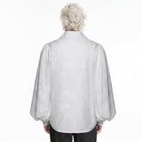 Cenotaph Men's Gothic Shirt with Paisley Embroidery in White