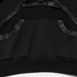 Commedia Women's Punk Half-Zip Sweatshirt with Harness in Black