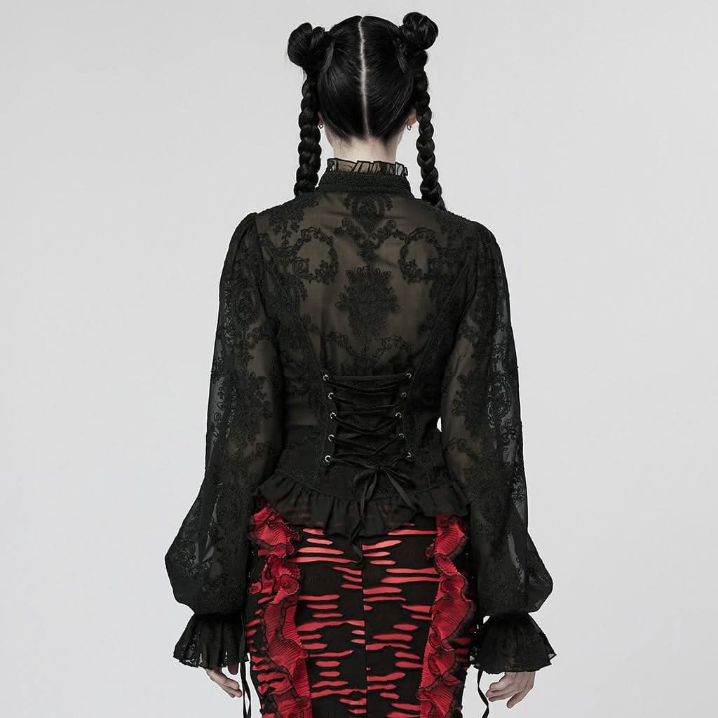 Sapphire Synth Mesh Blouse - PunkRave