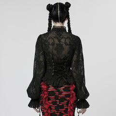 Sapphire Synth Mesh Blouse - PunkRave