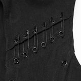 Magic Lantern Men's Punk Abyss Chain Stand-Collar Vest in Black