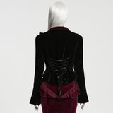 Porphyria Women's Gothic Woven coat in Black & Red