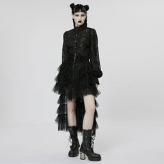 Sapphire Synth Mesh Blouse - PunkRave