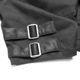 Lilith Punk Cotton Strapped Epaulette Military Shirt