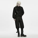 Moroi Men's Gothic Ritual Tale Pointed Hem Waistcoat in Black