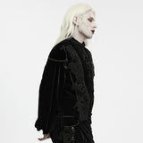 Pale Vigil Men's Gothic Zipped Brocade Waistcoat in Black