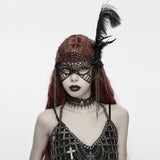 Homunculus Women's Gothic Spiderweb Masquerade Mask in Black & Tarnished Bronze