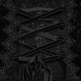 Talisman Women's Gothic Dress with Velvet Fabric in Black