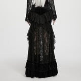 Marchesa Women's Gothic Skirt with Lace in Black