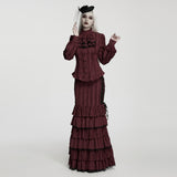 Mourning Star Veil Fascinator Hat in Black & Red
