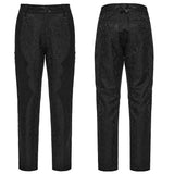 Thornfield Men's Gothic Victorian Brocade Pants in Black